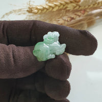 Translucent Icy Green Jadeite "Auspicious Goat of Wealth" Pendant (JAB006642) 4