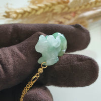 Translucent Icy Green Jadeite "Auspicious Goat of Wealth" Pendant (JAB006642) 6