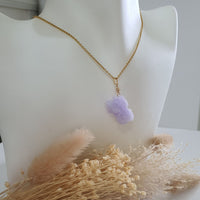 Translucent Brilliant Lavender Jadeite "Auspicious Goat" Pendant (JAB006645) 8
