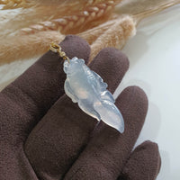 Highly Translucency Icy Jadeite “Prosperity Goldfish” Pendant (JAB006656) 1
