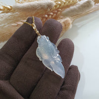 Highly Translucency Icy Jadeite “Prosperity Goldfish” Pendant (JAB006656) 3