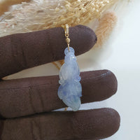 Good Translucency Icy Lavender Jadeite “Prosperity Goldfish” Pendant (JAB006657) 6