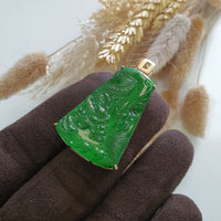 Highly Translucent Imperial Green Jadeite "Majestic Dragon” Pendant (JAB006663) 3