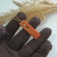 Translucent Brilliant Orangey Red Jadeite "Heaven’s Gate" Pendant (JAB006696) 2