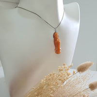 Translucent Brilliant Orange Jadeite "Goddess of Mercy" Pendant (JAB006738) 8