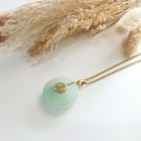 Translucent Icy Apple Green Jadeite "Countless Blessing" Pendant (JAB006780) 8