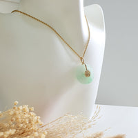 Translucent Icy Apple Green Jadeite "Countless Blessing" Pendant (JAB006780) 10
