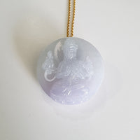 Translucent Icy Lavender Jadeite " Mahasthamaprapta Bodhisattva" Pendant (JAB006851) 1