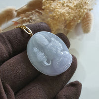 Translucent Icy Lavender Jadeite " Mahasthamaprapta Bodhisattva" Pendant (JAB006851) 2