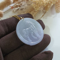 Translucent Icy Lavender Jadeite " Mahasthamaprapta Bodhisattva" Pendant (JAB006851) 6