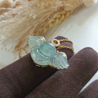 Highly Translucent Icy Green Jadeite “Angel” Pendant (JAB006857) 4