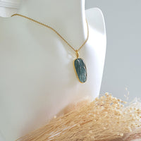 Highly Translucent Icy Bluish Green Jadeite “Auspicious Leaf” Pendant (JAB006903) 9