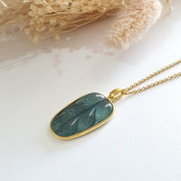 Highly Translucent Icy Bluish Green Jadeite “Auspicious Leaf” Pendant (JAB006903) 7