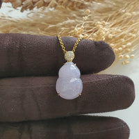 Translucent Icy Lavender Jadeite "Hulu’s Love" Pendant (JAB006932) 1