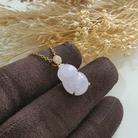 Translucent Icy Lavender Jadeite "Hulu’s Love" Pendant (JAB006932) 2