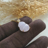Translucent Icy Lavender Jadeite "Hulu’s Love" Pendant (JAB006932) 4