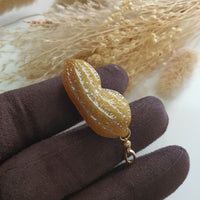 Translucent Icy Yellow Jadeite “Golden Peanut” Pendant (JAB006960) 4