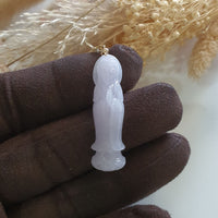 Translucent Lavender Jadeite "Goddess of Mercy" Pendant (JAB006968) 2