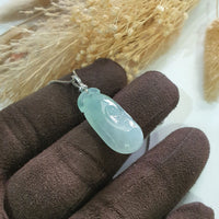Good Translucency Icy Green Jadeite "Auspicious Ruyi" Pendant (JAB006986) 2