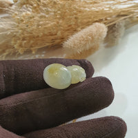 Good Translucency Icy Yellow Jadeite “Golden Calabash” Pendant (JAB007030) 4