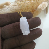 Good Translucency Icy Lavender Jadeite “Goddess Touch of Blessings” Pendant (JAB007031) 2