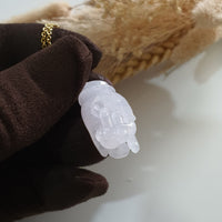 Good Translucency Icy Lavender Jadeite “Goddess Touch of Blessings” Pendant (JAB007031) 6
