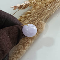 Translucent Icy Lavender Jadeite Barrel Pendant with 18KY Gold Necklace (JAB007041) 6