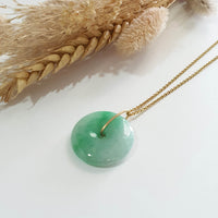 Translucent Green with Apple Green Jadeite "Auspicious Coin" Pendant (JAB007065) 5