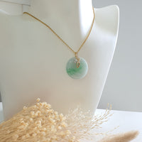 Translucent Green with Brilliant Green Jadeite "Auspicious Coin" Pendant (JAB007115) 8