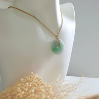 Translucent Green with Brilliant Green Jadeite "Auspicious Coin" Pendant (JAB007115) 7