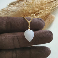 Translucent Icy Light Lavender Jadeite "My Love" Pendant (JAB007121) 5