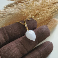 Translucent Icy Light Lavender Jadeite "My Love" Pendant (JAB007121) 2