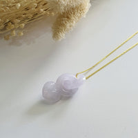 Good Translucency Icy Lavender Jadeite "Infinity Interlocking Love" Pendant (JAB007201) 4