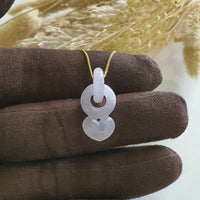 Good Translucency Icy Lavender Jadeite "Infinity Interlocking Love" Pendant (JAB007201) 1
