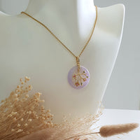 Translucency Brilliant Lavender Jadeite "Cherry Blossom" Pendant (JAB007280) 8