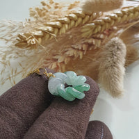 Translucent Icy Green with Lavender Jadeite “Eternity Knot” Pendant (JAB007400) 3
