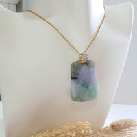 Translucent Tri-Colours Jadeite "Celestial Mountains Scenery” Pendant (JAB007419) 7
