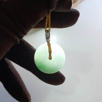 Translucent Green with Brilliant Apple Green Jadeite "Bamboo Blossom" Pendant (JAB007490) 6