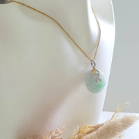 Translucent Green with Brilliant Apple Green Jadeite "Bamboo Blossom" Pendant (JAB007490) 9