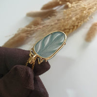 Highly Translucent Icy Blue Jadeite “Icy Foliage” Pendant (JAB007494) 6