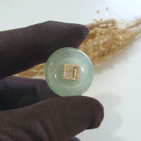 Good Translucency Icy Bright Green Jadeite "The Emperor Coin" Pendant (JAB007588) 4