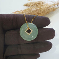 Good Translucency Icy Bright Green Jadeite "The Emperor Coin" Pendant (JAB007588) 6