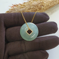 Good Translucency Icy Bright Green Jadeite "The Emperor Coin" Pendant (JAB007588) 7