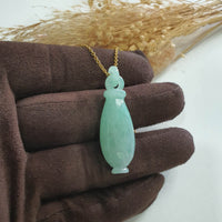Translucent Icy Green Jadeite "Goddess’s Vase" Pendant (JAB007691) 3