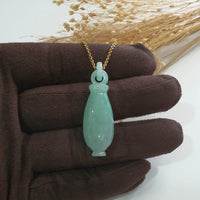 Translucent Icy Green Jadeite "Goddess’s Vase" Pendant (JAB007691) 4