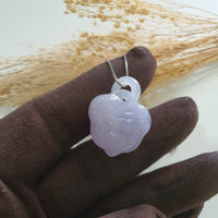 Good Translucency Icy Brilliant Lavender Jadeite "Auspicious Ruyi" Pendant (JAB007692) 5
