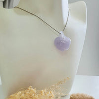 Good Translucency Icy Brilliant Lavender Jadeite "Auspicious Ruyi" Pendant (JAB007692) 8