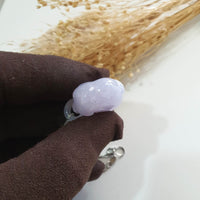 Good Translucency Icy Brilliant Lavender Jadeite "Auspicious Ruyi" Pendant (JAB007692) 3