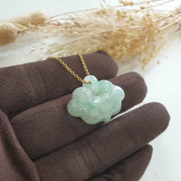 Translucent Icy Green Jadeite "Auspicious Ruyi" Pendant (JAB007693) 3