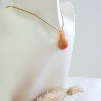 Translucent Icy Brilliant Orangey Jadeite "Interlocking Ruyi" Pendant (JAB007694) 8